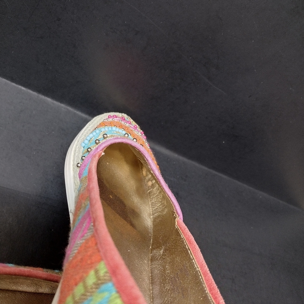 - DONALD PLINER -  MULICOLOR BEADED ESPADRILLE LOAFERS WOMEN'S SHOES SIZE :7M - Picture 7 of 12